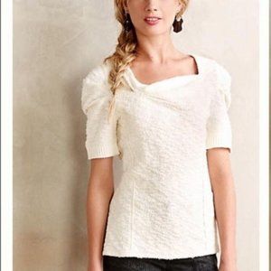 Anthropologie Postmark Ivory Textured Top
